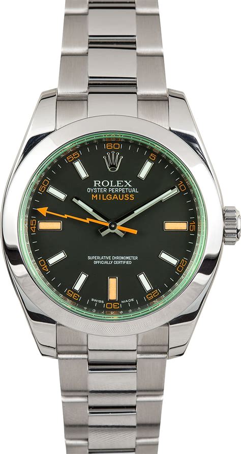 rolex milgauss green crystal.